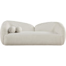  Meridian Elowen 91" Cream Fabric Upholstered Sofa IMAGE 2