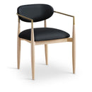  Meridian Riccio Black Vegan Leather Upholstered Dining Arm Chair IMAGE 1