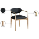  Meridian Riccio Black Vegan Leather Upholstered Dining Arm Chair IMAGE 9