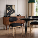  Meridian Riccio Black Vegan Leather Upholstered Dining Side Chair IMAGE 2
