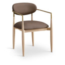  Meridian Riccio Brown Vegan Leather Upholstered Dining Arm Chair IMAGE 1