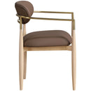  Meridian Riccio Brown Vegan Leather Upholstered Dining Arm Chair IMAGE 3