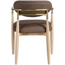  Meridian Riccio Brown Vegan Leather Upholstered Dining Arm Chair IMAGE 4