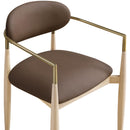  Meridian Riccio Brown Vegan Leather Upholstered Dining Arm Chair IMAGE 6