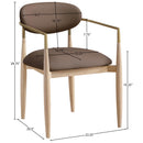  Color_Brown -- Riccio Brown Vegan Leather Upholstered Dining Arm Chair IMAGE 8