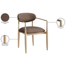 Meridian Riccio Brown Vegan Leather Upholstered Dining Arm Chair IMAGE 9