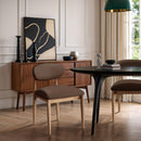  Color_Brown -- Riccio Brown Vegan Leather Upholstered Dining Side Chair IMAGE 2