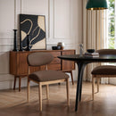  Meridian Riccio Brown Vegan Leather Upholstered Dining Side Chair IMAGE 2