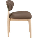  Color_Brown -- Riccio Brown Vegan Leather Upholstered Dining Side Chair IMAGE 3