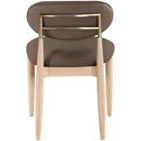  Color_Brown -- Riccio Brown Vegan Leather Upholstered Dining Side Chair IMAGE 4