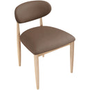  Color_Brown -- Riccio Brown Vegan Leather Upholstered Dining Side Chair IMAGE 5