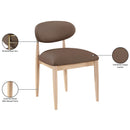  Color_Brown -- Riccio Brown Vegan Leather Upholstered Dining Side Chair IMAGE 9