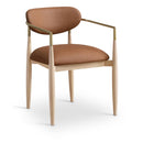  Meridian Riccio Cognac Vegan Leather Upholstered Dining Arm Chair IMAGE 1
