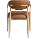  Meridian Riccio Cognac Vegan Leather Upholstered Dining Arm Chair IMAGE 4