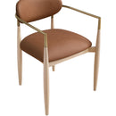  Meridian Riccio Cognac Vegan Leather Upholstered Dining Arm Chair IMAGE 5