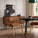  Color_Cognac -- Riccio Cognac Vegan Leather Upholstered Dining Side Chair IMAGE 2