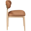  Color_Cognac -- Riccio Cognac Vegan Leather Upholstered Dining Side Chair IMAGE 3