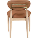  Color_Cognac -- Riccio Cognac Vegan Leather Upholstered Dining Side Chair IMAGE 4
