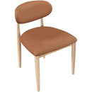  Color_Cognac -- Riccio Cognac Vegan Leather Upholstered Dining Side Chair IMAGE 5