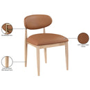  Color_Cognac -- Riccio Cognac Vegan Leather Upholstered Dining Side Chair IMAGE 9