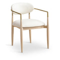  Color_Cream -- Riccio Cream Vegan Leather Upholstered Dining Arm Chair IMAGE 1