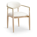  Meridian Riccio Cream Vegan Leather Upholstered Dining Arm Chair IMAGE 1