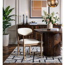  Meridian Riccio Cream Vegan Leather Upholstered Dining Arm Chair IMAGE 2