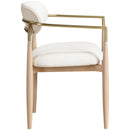  Color_Cream -- Riccio Cream Vegan Leather Upholstered Dining Arm Chair IMAGE 3