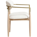  Meridian Riccio Cream Vegan Leather Upholstered Dining Arm Chair IMAGE 3