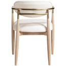  Meridian Riccio Cream Vegan Leather Upholstered Dining Arm Chair IMAGE 4