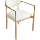  Meridian Riccio Cream Vegan Leather Upholstered Dining Arm Chair IMAGE 5