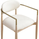  Meridian Riccio Cream Vegan Leather Upholstered Dining Arm Chair IMAGE 6