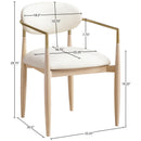  Meridian Riccio Cream Vegan Leather Upholstered Dining Arm Chair IMAGE 8