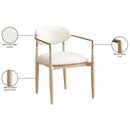  Meridian Riccio Cream Vegan Leather Upholstered Dining Arm Chair IMAGE 9