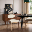  Color_Cream -- Riccio Cream Vegan Leather Upholstered Dining Side Chair IMAGE 2