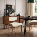  Meridian Riccio Cream Vegan Leather Upholstered Dining Side Chair IMAGE 2
