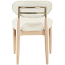  Color_Cream -- Riccio Cream Vegan Leather Upholstered Dining Side Chair IMAGE 4