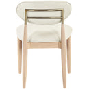  Meridian Riccio Cream Vegan Leather Upholstered Dining Side Chair IMAGE 4