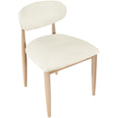  Color_Cream -- Riccio Cream Vegan Leather Upholstered Dining Side Chair IMAGE 5
