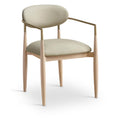  Color_Taupe -- Riccio Taupe Vegan Leather Upholstered Dining Arm Chair IMAGE 1