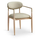  Meridian Riccio Taupe Vegan Leather Upholstered Dining Arm Chair IMAGE 1