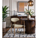  Meridian Riccio Taupe Vegan Leather Upholstered Dining Arm Chair IMAGE 2