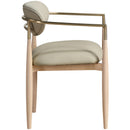 Meridian Riccio Taupe Vegan Leather Upholstered Dining Arm Chair IMAGE 3