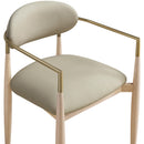  Meridian Riccio Taupe Vegan Leather Upholstered Dining Arm Chair IMAGE 6
