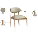  Color_Taupe -- Riccio Taupe Vegan Leather Upholstered Dining Arm Chair IMAGE 9