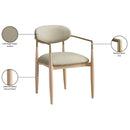  Meridian Riccio Taupe Vegan Leather Upholstered Dining Arm Chair IMAGE 9