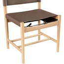  Color_Brown -- Rawlins Brown Vegan Leather Upholstered Dining Chair IMAGE 7