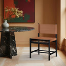  Meridian Rawlins Cognac Vegan Leather Upholstered Dining Chair IMAGE 2