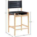  Meridian Rawlins Black Vegan Leather Upholstered Counter Stool IMAGE 10