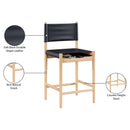  Meridian Rawlins Black Vegan Leather Upholstered Counter Stool IMAGE 11